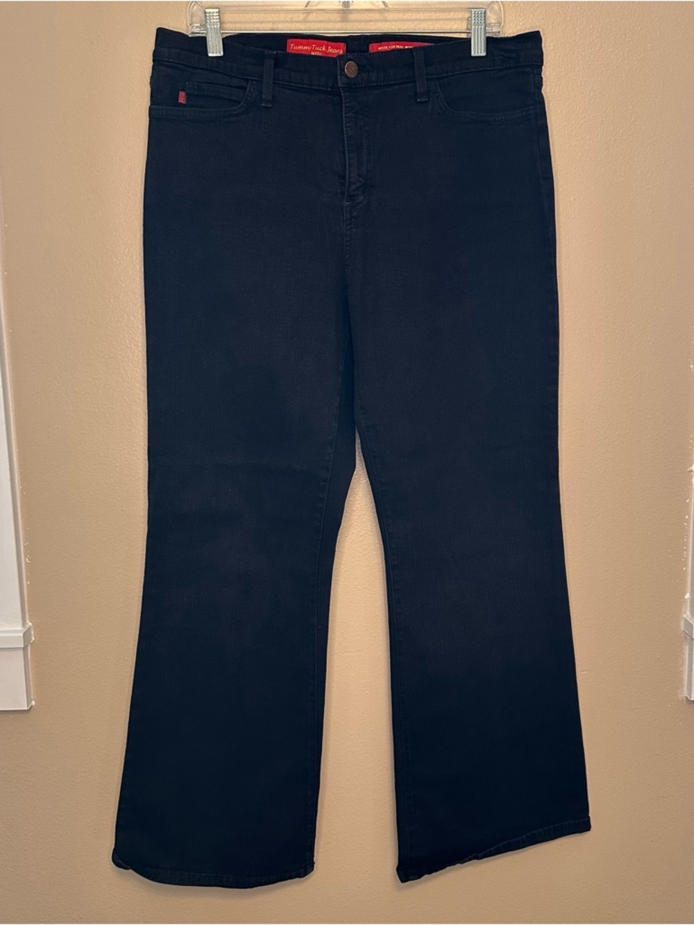 NYDJ Women's Black Tummy Tuck Wide Leg Jeans